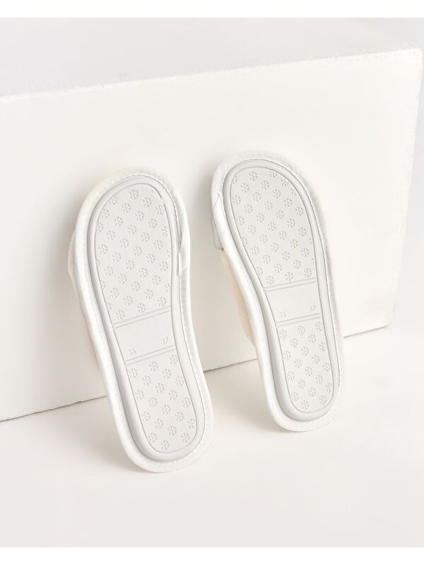 Bride Team - Yazılı Beyaz Kadın Terlik - Görsel 5