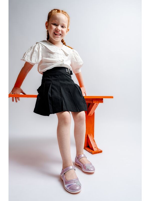 Mnpc Siyah Mnpc Yildizli Kız Çocuk Günlük Babet