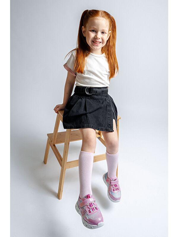 Kız Çocuk Pudra Işıklı Spor Ayakkabı - Görsel 5