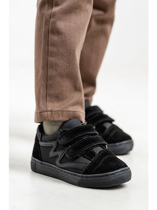 Erkek Çocuk Siyah Hakiki Deri Anatomik Günlük Ayakkabı - Görsel 2