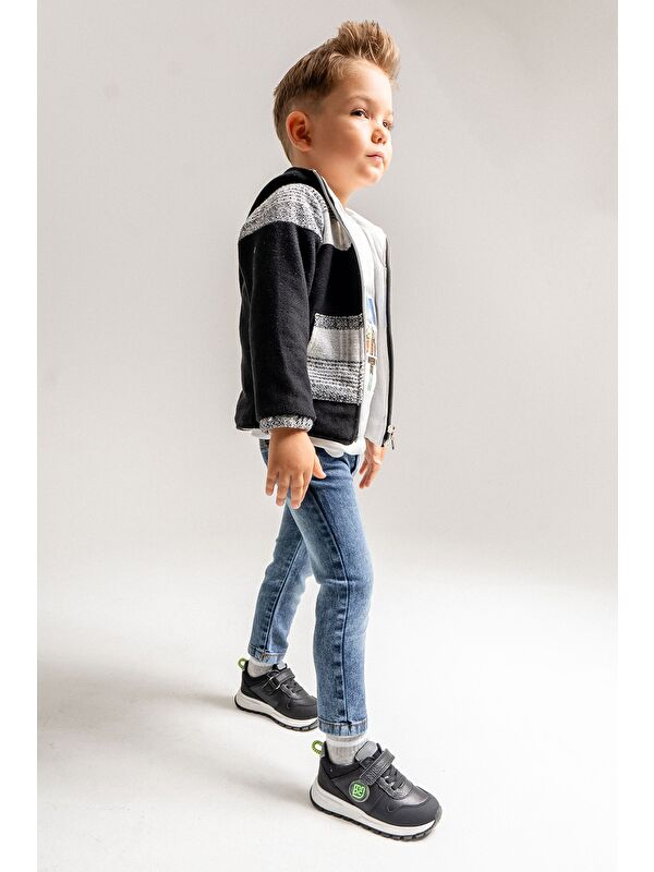 Erkek Çocuk Siyah Hakiki Deri Anatomik Günlük Ayakkabı - Görsel 3