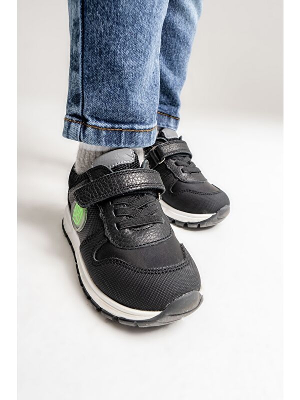 Erkek Çocuk Siyah Hakiki Deri Anatomik Günlük Ayakkabı - Görsel 5