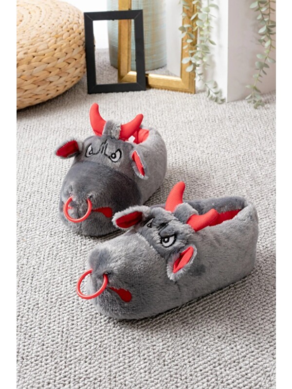 Slipcat Unisex Hayvanlı Panduf Ev Ayakkabısı Ses Yapmaz Taban