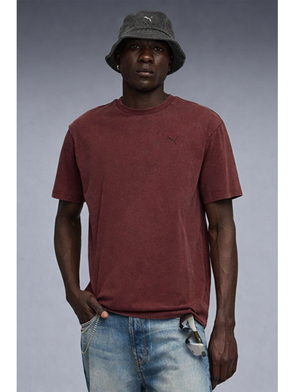 Puma Essentials Elevated Wash Erkek Bordo Tişört