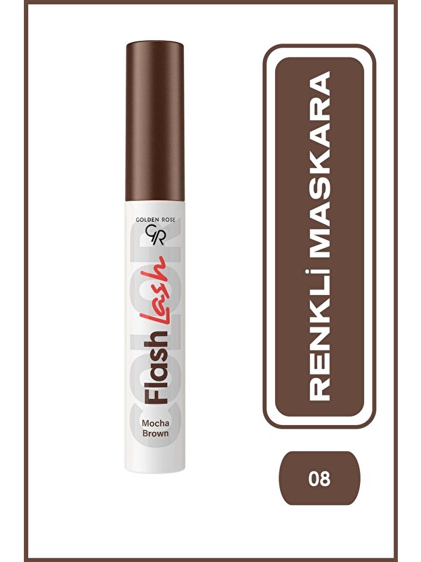 GOLDEN ROSE Flash Lash Colered Mascara No:08 Mocha Brown - Renkli Maskara