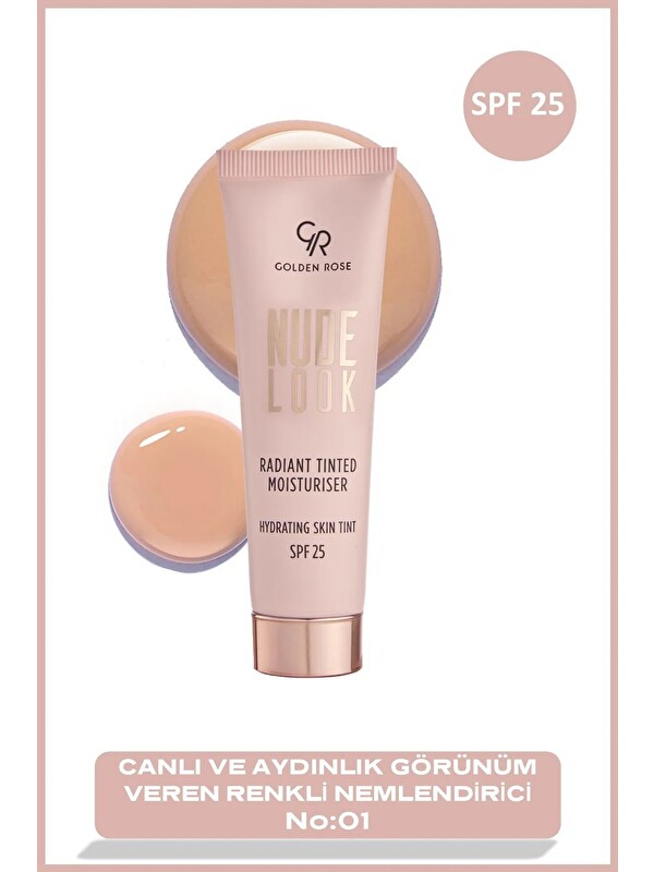 GOLDEN ROSE Nude Look Radiant Tinted Moisturiser No: 01 Fair Tint - Renkli Nemlendirici Spf 25