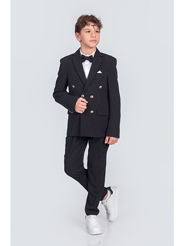 Pina Kids Erkek Çocuk Ceket Gömlek Pantolon Papyonlu Takım Elbise TE.1001Y