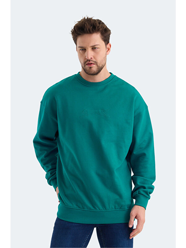 SLAZENGER VADIK Oversize Erkek Petrol Sweatshirt