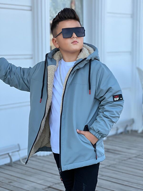 Pina Kids Erkek Çocuk Kapüşonlu İçi Kürklü Mont KM3050
