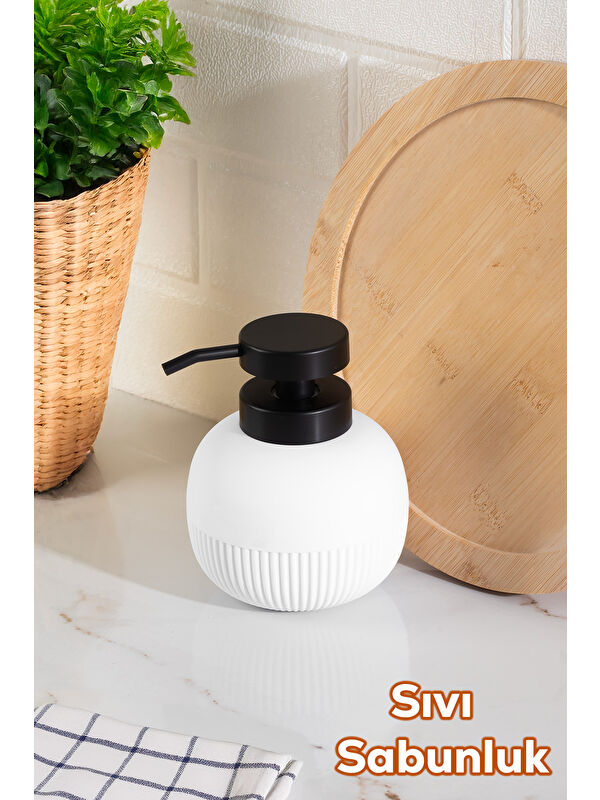 Porsima 3119 Banyo ve Mutfak Sıvı Sabunluk 450ML Beyaz