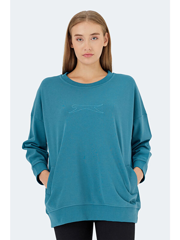 SLAZENGER VIKENTI SW Kadın Petrol Sweatshirt