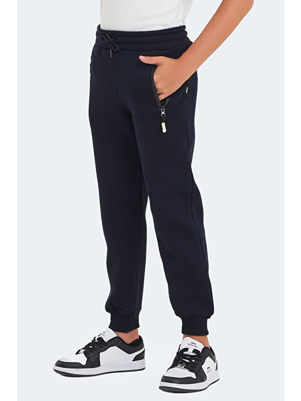 SLAZENGER LAMIS Unisex Çocuk Fermuar Cepli Lacivert Eşofman Altı