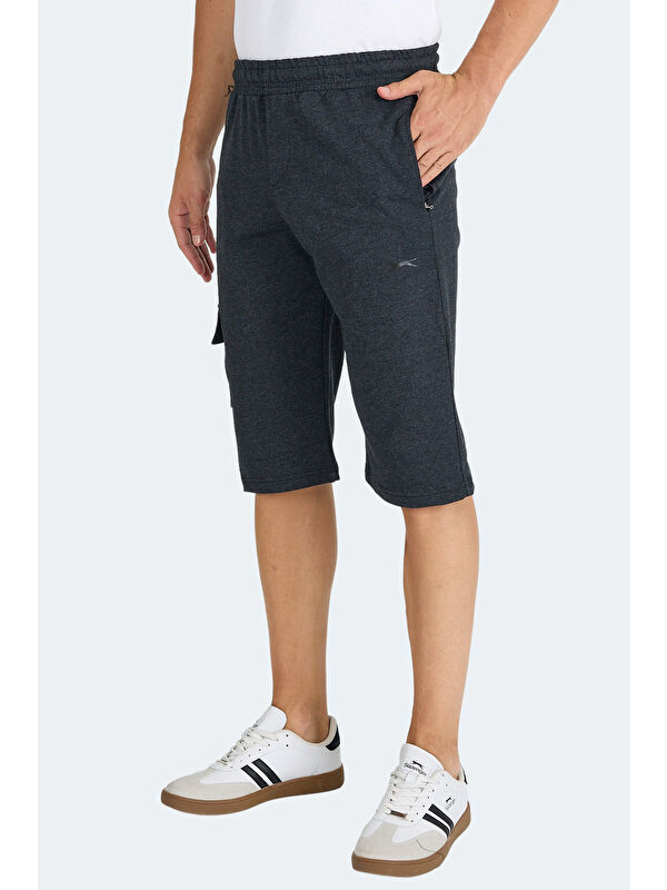 SLAZENGER NECK I Erkek Cepli Kapri Koyu Gri Şort