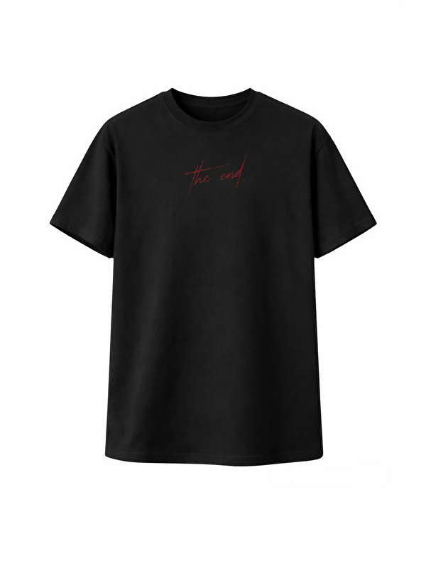 Jane's Unisex Baskılı Oversize T-Shirt - Siyah