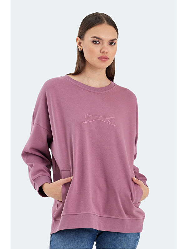 SLAZENGER VIKENTI SW Kadın Gül Sweatshirt