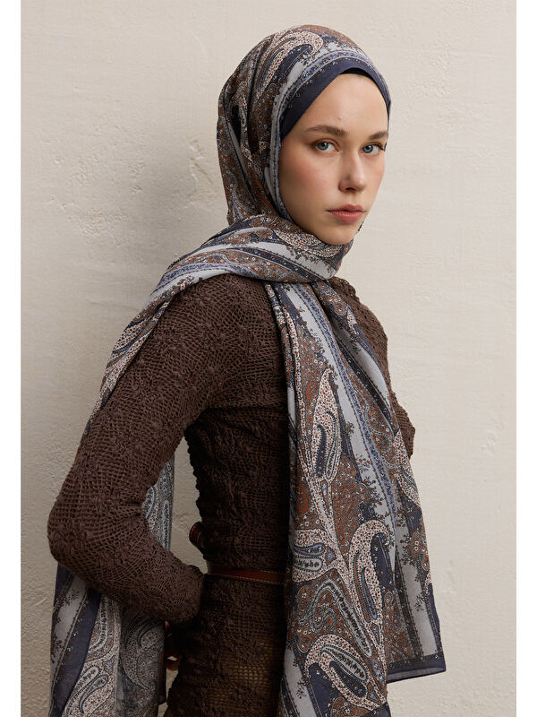 Fresh Scarfs Paısley Elegance Desen Şal İndigo