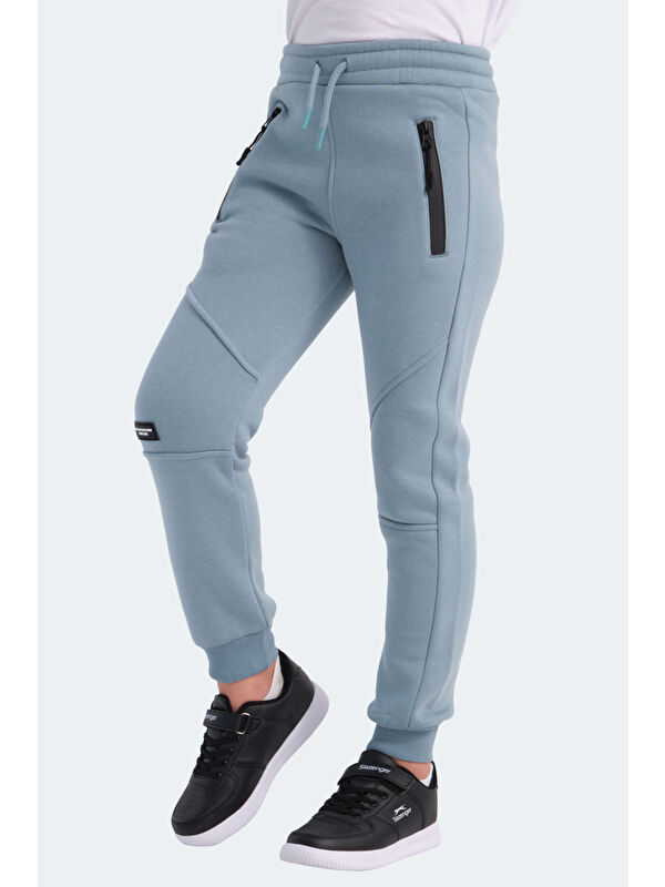 SLAZENGER LAMYA Unisex Çocuk Fermuar Cepli Mavi Eşofman Altı
