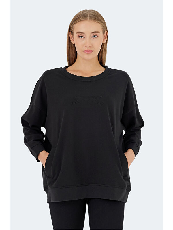 SLAZENGER VIKENTI SW Kadın Siyah Sweatshirt
