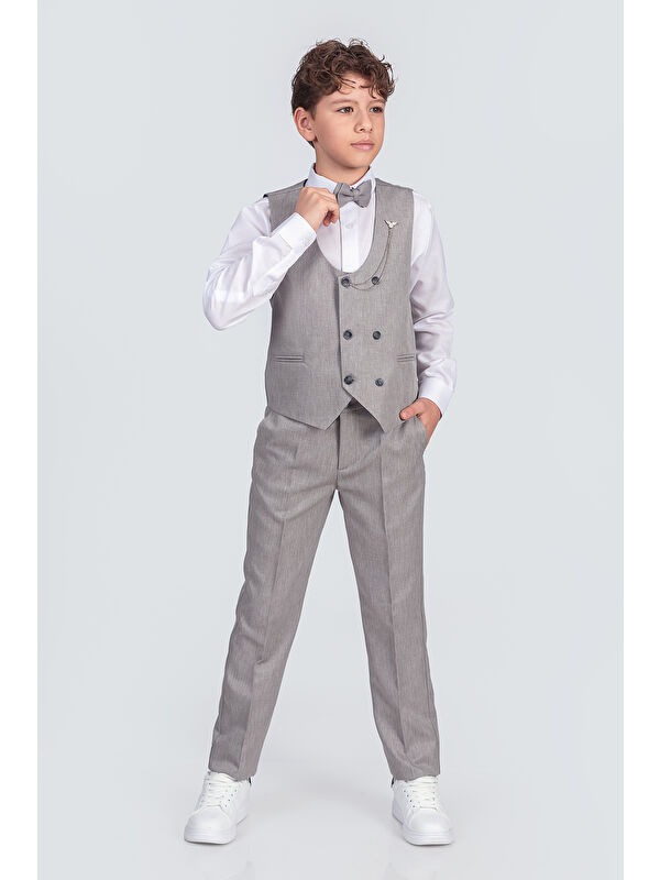 Pina Kids Erkek Çocuk Takım Elbise Papyonlu Yelekli Takım Elbise TE.9999
