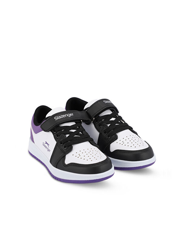 PRINCE I Kız Çocuk Cırt Cırtlı Beyaz / Mor Günlük Spor Ayakkabısı - Görsel 3