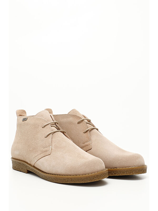 Kadın PUDRA PEMBE Oxford Kalıp Kauçuk Taban Hakiki Deri Bot - Görsel 4