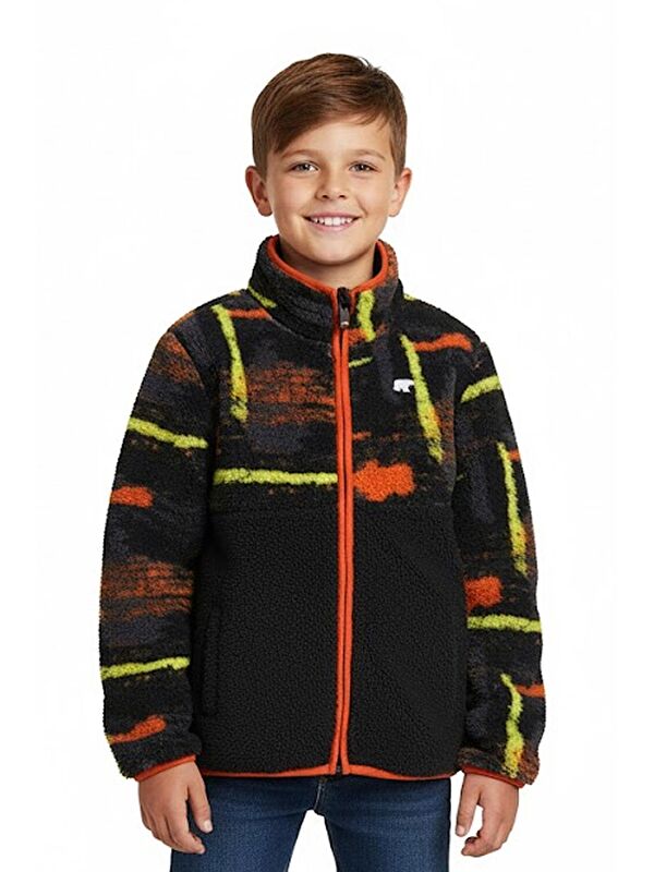 Bad Bear Vernon Siyah Çocuk Full-Zip Polar Sweatshirt