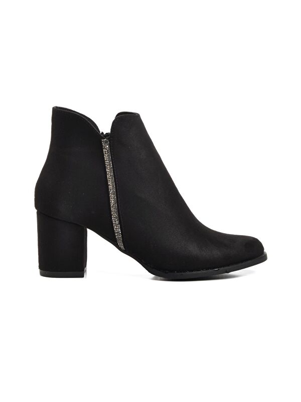 262079 Siyah Süet Kadın Topuklu Bot - Görsel 2