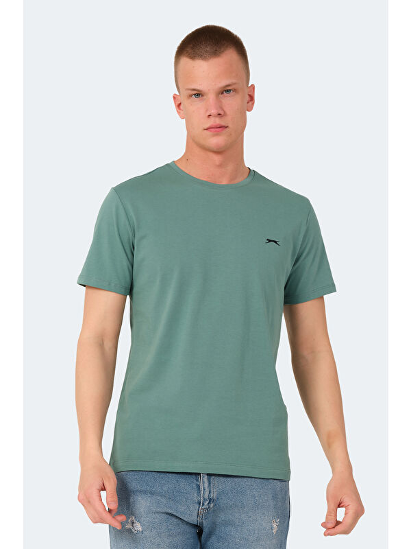 SLAZENGER Bisiklet Yaka Kısa Kollu Arkası Yazı Baskılı Erkek %100 Pamuk Tişört