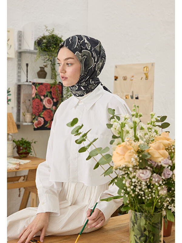 Fresh Scarfs Arıa Desen Şal Siyah