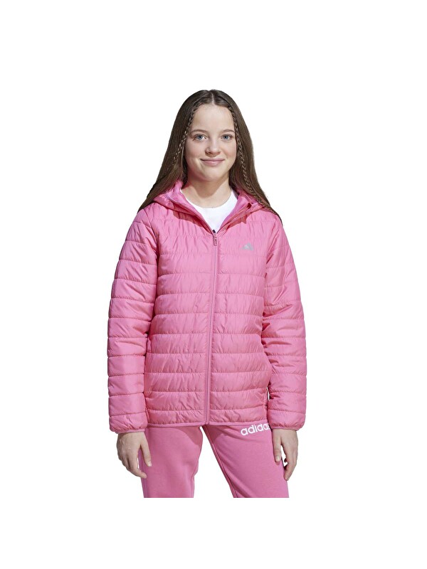Adidas Essentials Light Padded Çocuk Pembe Kapüşonlu Mont