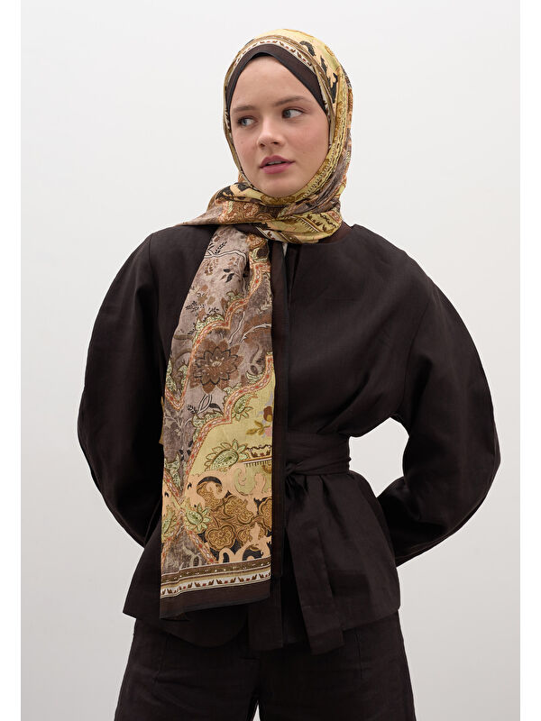Fresh Scarfs Arıane Desen Şal Acı Kahve