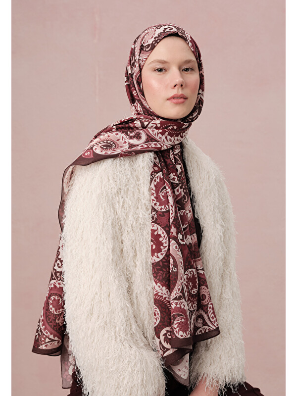 Fresh Scarfs Asenath Desen Şal Fuşya