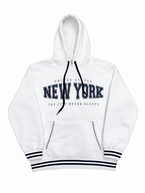 Modanino Erkek Çocuk 3 İplik Kapüşonlu Kanguru Cepli Baskılı Sweatshirt 12329