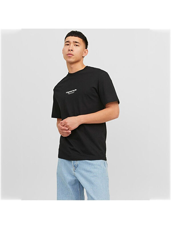 Jack & Jones Vesterbro Crew Neck Erkek Siyah Yuvarlak Yaka Tişört