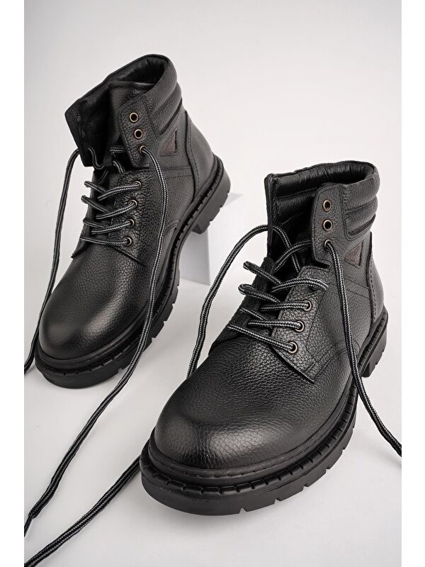 STEPHAN Bağcıklı Hakiki Deri Kaymaz Taban Erkek Klasik Bot - Görsel 3