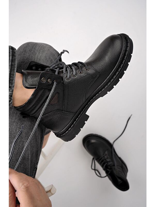 STEPHAN Bağcıklı Hakiki Deri Kaymaz Taban Erkek Klasik Bot - Görsel 5