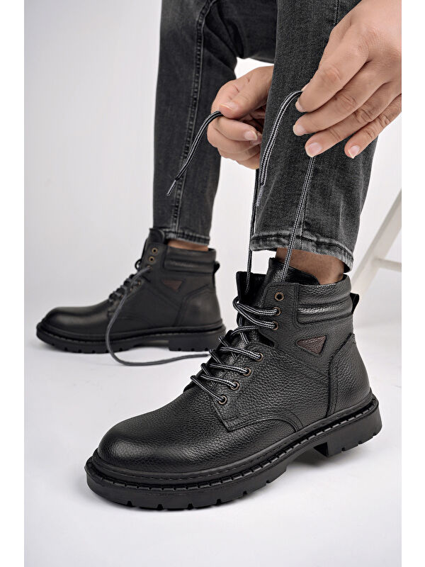 STEPHAN Bağcıklı Hakiki Deri Kaymaz Taban Erkek Klasik Bot - Görsel 11