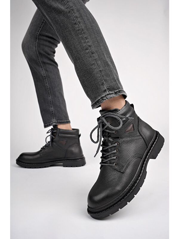 STEPHAN Bağcıklı Hakiki Deri Kaymaz Taban Erkek Klasik Bot - Görsel 6