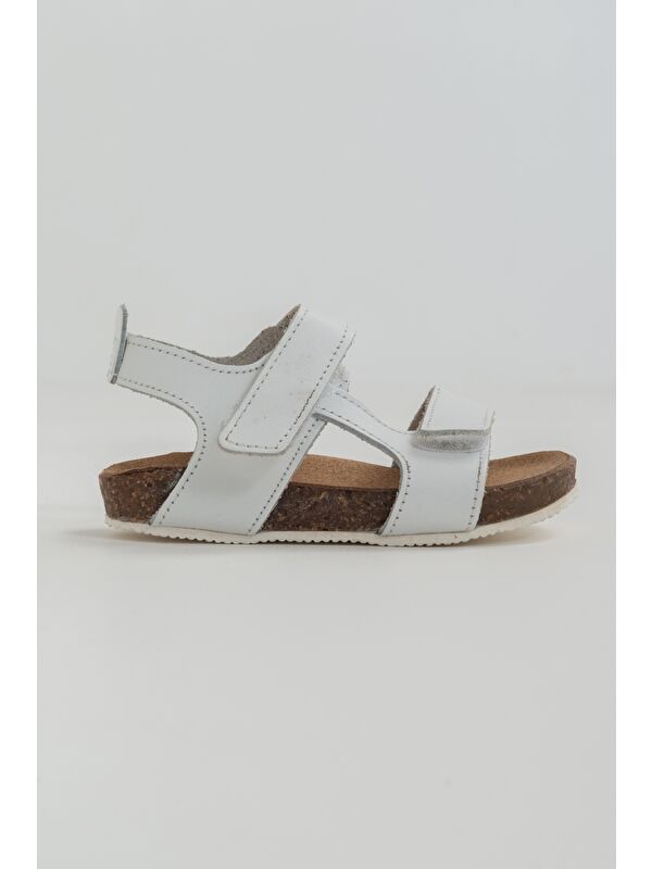 Erkek Çocuk Beyaz Deri Ortopedik Destekli Çocuk Sandalet - Görsel 5