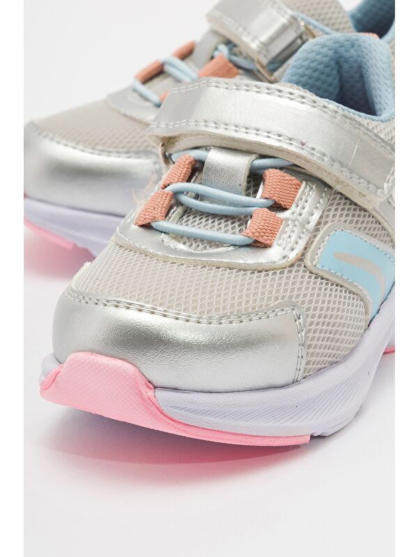 Kız Çocuk Gümüş Günlük Spor Ayakkabı - Görsel 3