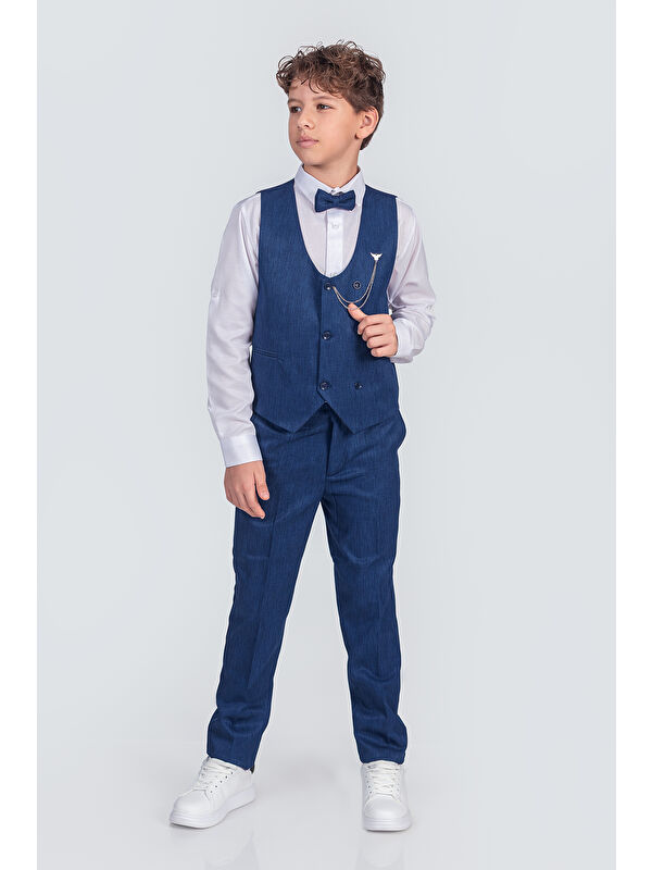Pina Kids Erkek Çocuk Takım Elbise Papyonlu Yelekli Takım Elbise TE.9999