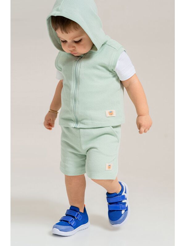 Unisex Çocuk Saks Mavi Günlük Spor Ayakkabı - Görsel 2