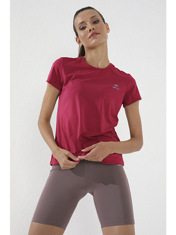 Tommylife Viva Kırmızı Basic Kısa Kol Standart Kalıp O Yaka Kadın T-Shirt - 97144