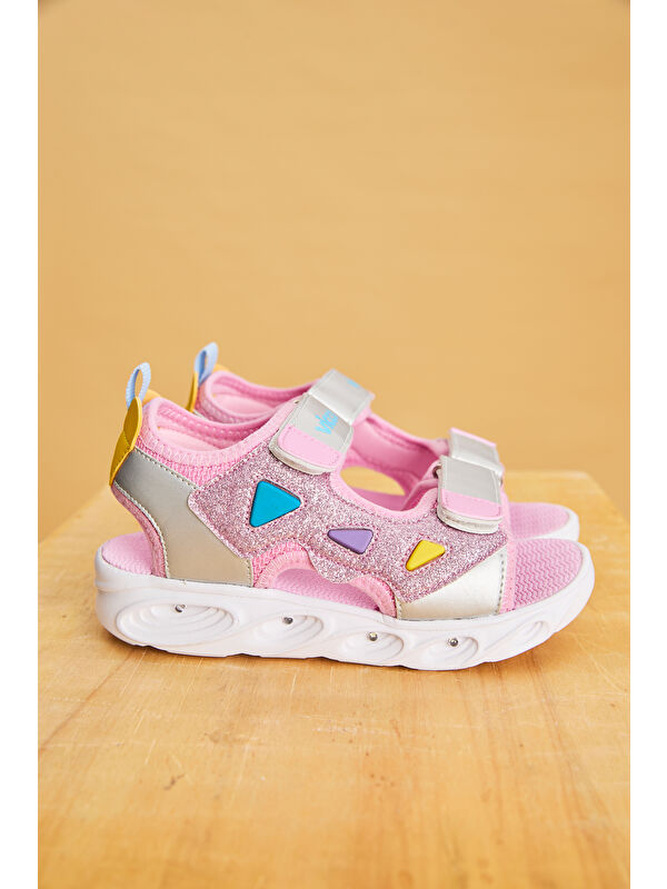 Hilda Işıklı Kız Bebek Pembe Sandalet - Görsel 3