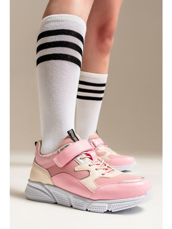 Unisex Çocuk Pudra Günlük Spor Ayakkabı - Görsel 2