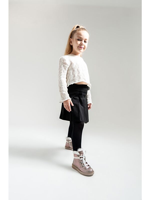 Kız Çocuk Vizon Simli Hakiki Deri Anatomik Günlük Bot - Görsel 3