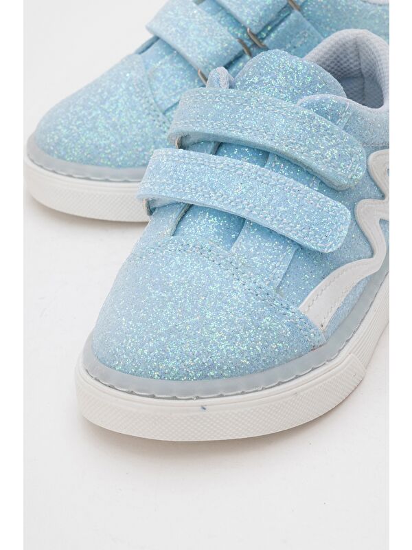 Kız Çocuk Mavi Simli Sneaker Ayakkabı - Görsel 3