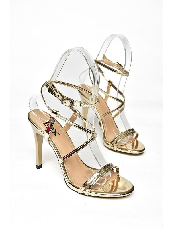 S9970663 Altın Kadın Topuklu Ayakkabı - Görsel 4