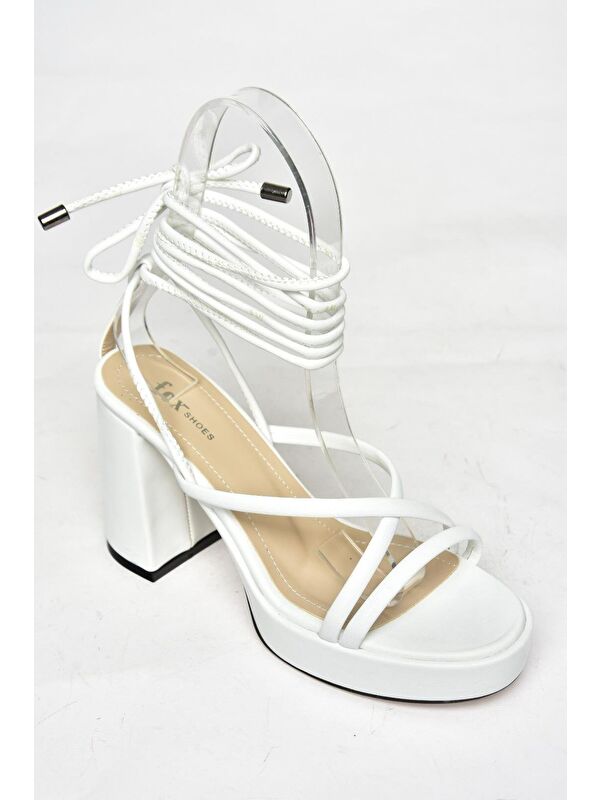 S2826205 Beyaz Kadın Topuklu Ayakkabı - Görsel 3