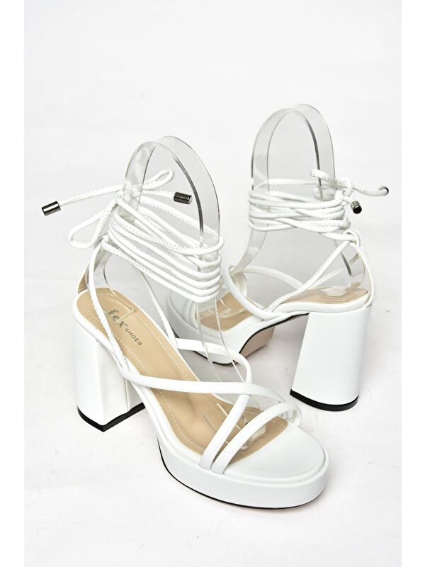 S2826205 Beyaz Kadın Topuklu Ayakkabı - Görsel 4